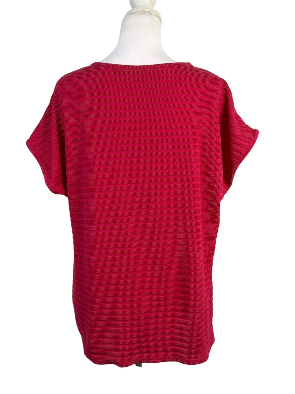 Wilde Raspberry Pink Crinkle Textured Tie-Front Tunic | Size Large - Picture 5 of 10